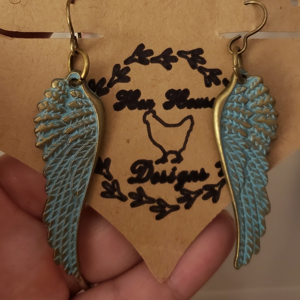 Angel wing earings handmade